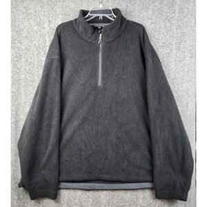 Port Authority Fleece Pullover Mens 5XL Black Excellent 1/4 Zip Mock Neck Bungee